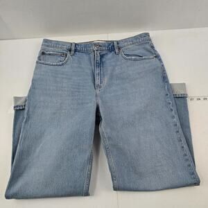 Abercrombie & Fitch 90's relaxed jean high rise blue 33 16s blue light wash 5534